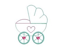 Stickdatei - Kinderwagen Doodle